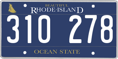 RI license plate 310278