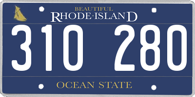 RI license plate 310280