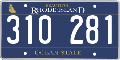 RI license plate 310281