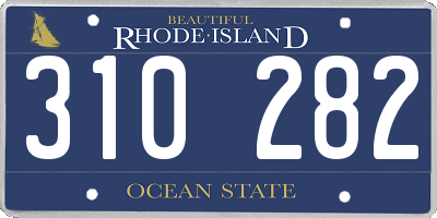 RI license plate 310282