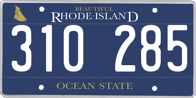 RI license plate 310285