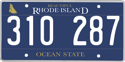 RI license plate 310287