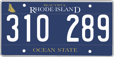 RI license plate 310289