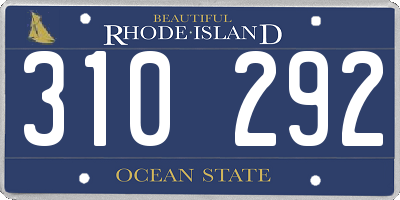 RI license plate 310292