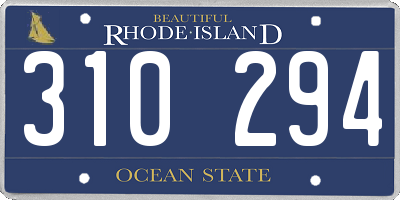 RI license plate 310294