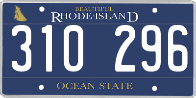 RI license plate 310296