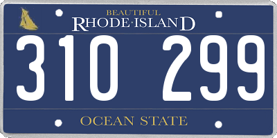 RI license plate 310299