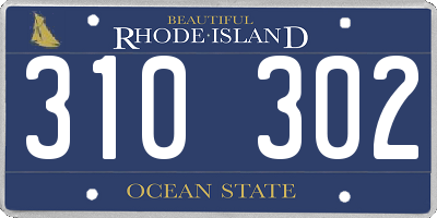 RI license plate 310302