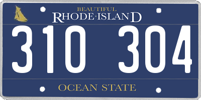 RI license plate 310304