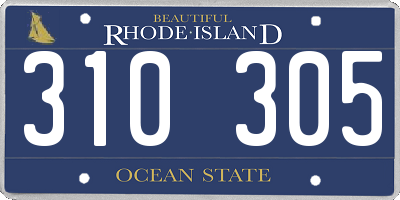RI license plate 310305