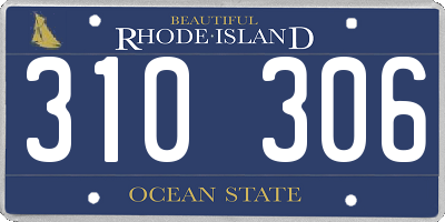 RI license plate 310306