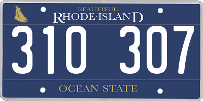 RI license plate 310307