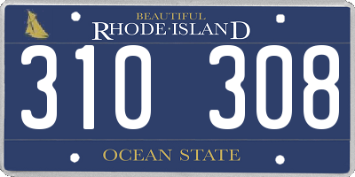 RI license plate 310308