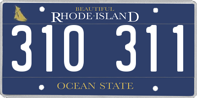 RI license plate 310311