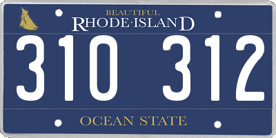 RI license plate 310312