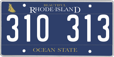 RI license plate 310313