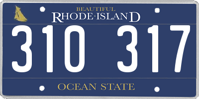 RI license plate 310317