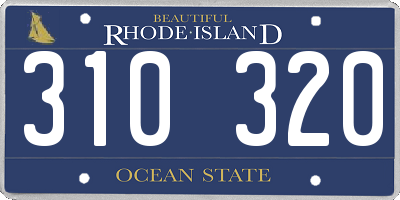 RI license plate 310320