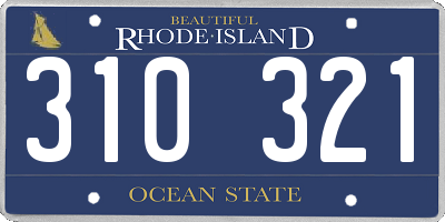 RI license plate 310321