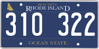 RI license plate 310322