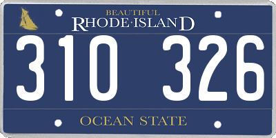 RI license plate 310326