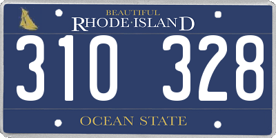 RI license plate 310328