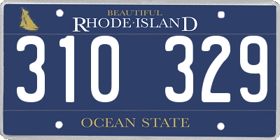 RI license plate 310329