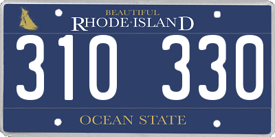 RI license plate 310330