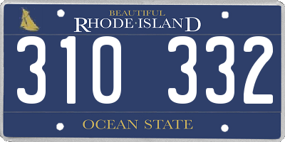 RI license plate 310332