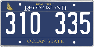 RI license plate 310335