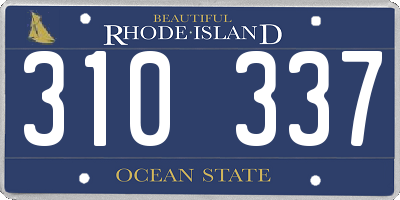 RI license plate 310337