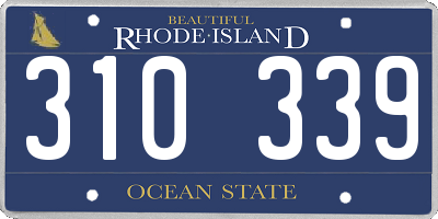 RI license plate 310339