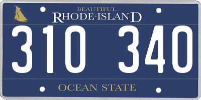 RI license plate 310340