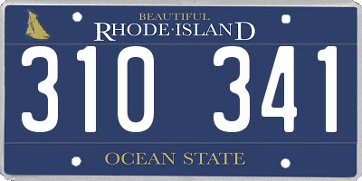 RI license plate 310341
