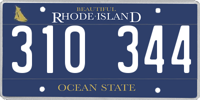 RI license plate 310344