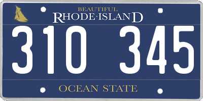 RI license plate 310345