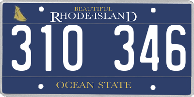 RI license plate 310346