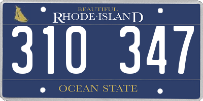RI license plate 310347