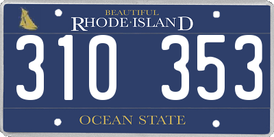 RI license plate 310353