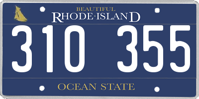 RI license plate 310355