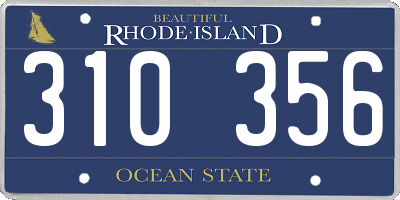 RI license plate 310356