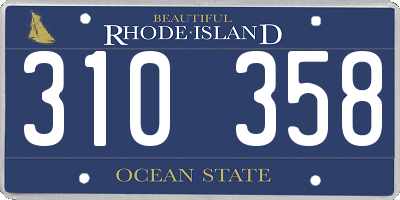 RI license plate 310358