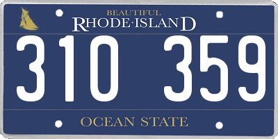 RI license plate 310359