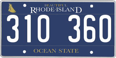 RI license plate 310360