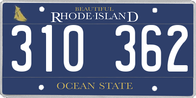 RI license plate 310362
