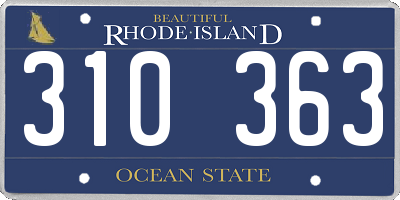 RI license plate 310363