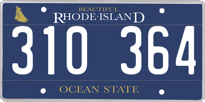 RI license plate 310364