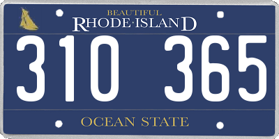 RI license plate 310365