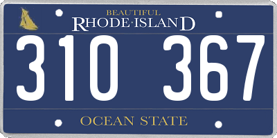 RI license plate 310367