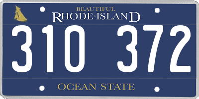 RI license plate 310372